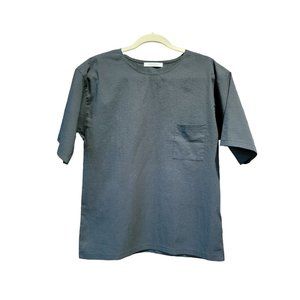 Japanese JOURNAL STANDARD Black Crew Neck One Pocket Men's Shirt Sz Large